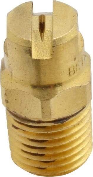 Bete Fog Nozzle - 1/4" Pipe, 90° Spray Angle, Brass, Standard Fan Nozzle - Male Connection, 0.79 Gal per min at 100 psi, 0.057" Orifice Diam - A1 Tooling