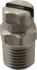 Bete Fog Nozzle - 1/4" Pipe, 90° Spray Angle, Grade 303 Stainless Steel, Standard Fan Nozzle - Male Connection, 0.79 Gal per min at 100 psi, 0.057" Orifice Diam - A1 Tooling