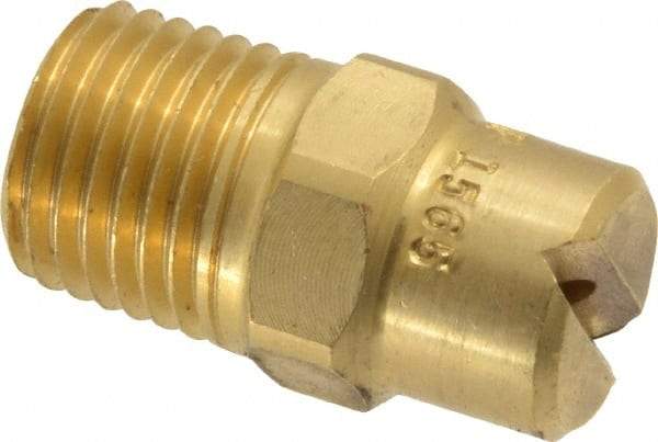 Bete Fog Nozzle - 1/4" Pipe, 65° Spray Angle, Brass, Standard Fan Nozzle - Male Connection, 2.37 Gal per min at 100 psi, 3/32" Orifice Diam - A1 Tooling