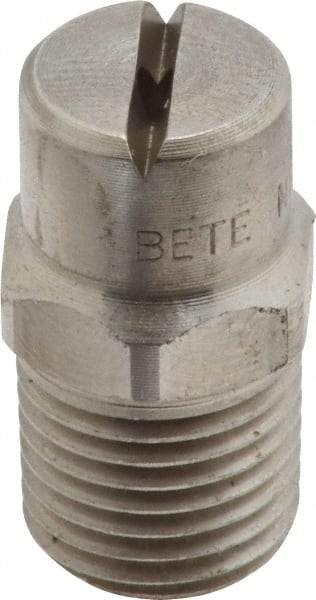 Bete Fog Nozzle - 1/4" Pipe, 90° Spray Angle, Grade 303 Stainless Steel, Standard Fan Nozzle - Male Connection, 2.37 Gal per min at 100 psi, 3/32" Orifice Diam - A1 Tooling