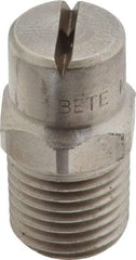 Bete Fog Nozzle - 1/4" Pipe, 90° Spray Angle, Grade 303 Stainless Steel, Standard Fan Nozzle - Male Connection, 2.37 Gal per min at 100 psi, 3/32" Orifice Diam - A1 Tooling