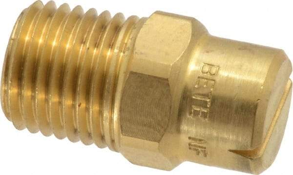 Bete Fog Nozzle - 1/4" Pipe, 120° Spray Angle, Brass, Standard Fan Nozzle - Male Connection, 2.37 Gal per min at 100 psi, 3/32" Orifice Diam - A1 Tooling