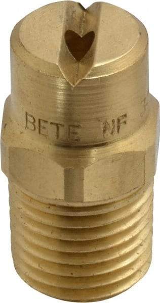 Bete Fog Nozzle - 1/4" Pipe, 65° Spray Angle, Brass, Standard Fan Nozzle - Male Connection, 4.74 Gal per min at 100 psi, 0.141" Orifice Diam - A1 Tooling