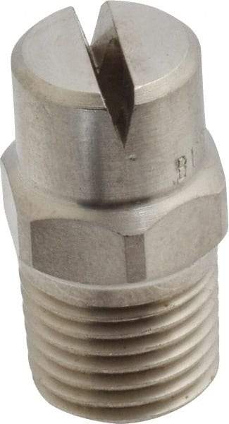 Bete Fog Nozzle - 1/4" Pipe, 120° Spray Angle, Grade 303 Stainless Steel, Standard Fan Nozzle - Male Connection, 6.32 Gal per min at 100 psi, 5/32" Orifice Diam - A1 Tooling