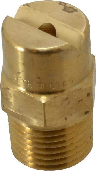 Bete Fog Nozzle - 1/2" Pipe, 65° Spray Angle, Brass, Standard Fan Nozzle - Male Connection, 9.49 Gal per min at 100 psi, 0.186" Orifice Diam - A1 Tooling