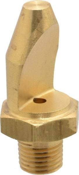 Bete Fog Nozzle - 1/4" Pipe, 50° Spray Angle, Brass, High Impact - Narrow Fan Nozzle - Male Connection, 6.33 Gal per min at 100 psi, 0.141" Orifice Diam - A1 Tooling