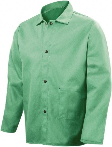 Steiner - Size M Flame Resistant/Retardant Jacket - Green, Cotton, Snaps Closure, 44 to 46" Chest - A1 Tooling