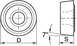 Kennametal - RCMT10T3M0 Grade KC850 Carbide Turning Insert - TiC/TiCN/TiN Finish, Round, 10mm Inscr Circle, 5/32" Thick - A1 Tooling