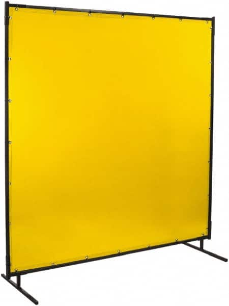 Steiner - 8 Ft. Wide x 6 Ft. High x 3/4 Inch Thick, 14 mil Thick Transparent Vinyl Portable Welding Screen Kit - Yellow - A1 Tooling