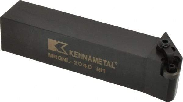 Kennametal - MRGN, Left Hand Cut, 15° Lead Angle, 1-1/4" Shank Height x 1-1/4" Shank Width, Negative Rake Indexable Turning Toolholder - 6" OAL, RN..43 Insert Compatibility, Series Kenloc - A1 Tooling