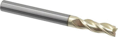 Accupro - 1/4", 3/4" LOC, 1/4" Shank Diam, 2-1/2" OAL, 3 Flute, Solid Carbide Square End Mill - Single End, ZrN Finish, Spiral Flute, Variable° Helix, Centercutting, Right Hand Cut, Right Hand Flute - A1 Tooling