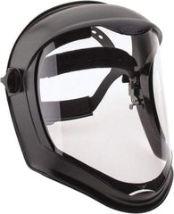 Uvex - Acrylonitrile Butadiene Styrene (ABS) Black Ratchet Adjustment, Face Shield & Headgear Set - 14-1/4" Wide x 9-3/8" High, Uncoated, Clear Window - A1 Tooling