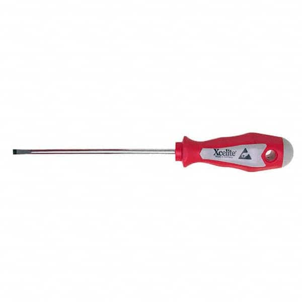 Xcelite - 6" Blade Width x 9-3/4" OAL Electronic/Electrostatic Slotted Screwdriver - A1 Tooling