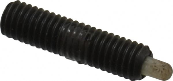 Gibraltar - 10-32, 3/4" Thread Length, 1/8" Plunger Projection, Steel Threaded Spring Plunger - 0.09 - 0.092" Max Plunger Diam, 3/4" Plunger Length, 1.3 Lb Init End Force, 2.7 Lb Final End Force - A1 Tooling