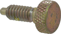 Gibraltar - 1/4-20, 1/2" Thread Length, 0.123" Max Plunger Diam, 1 Lb Init to 4 Lb Final End Force, Knob Handle Plunger - Knurled Knob, 0.79" Body Length, 1/2" Length Under Head/Shoulder, 1/8" Plunger Projection - A1 Tooling