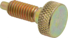 Gibraltar - 3/8-16, 3/4" Thread Length, 0.185" Max Plunger Diam, 1 Lb Init to 8 Lb Final End Force, Knob Handle Plunger - Knurled Knob, 0.94" Body Length, 3/4" Length Under Head/Shoulder, 0.218" Plunger Projection - A1 Tooling