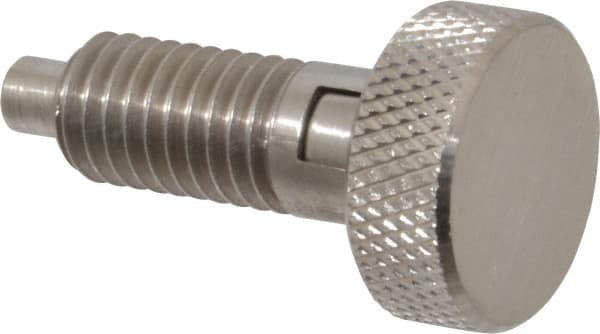 Gibraltar - 1/2-13, 0.65" Thread Length, 1/4 to 1/4" Max Plunger Diam, 0.5 Lb Init to 4 Lb Final End Force, Locking Knob Handle Plunger - Knurled Knob, 0.9" Length Under Head/Shoulder, 1/4" Plunger Projection - A1 Tooling