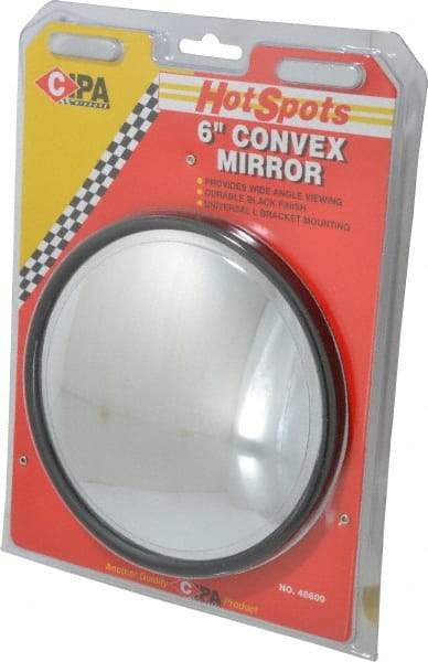 Value Collection - Automotive Full Size Convex Round Mirror with L Bracket - Black, 6" Mirror Diam - A1 Tooling