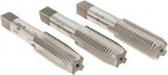 Interstate - 7/8-9 UNC, 4 Flute, Bottoming, Plug & Taper, Bright Finish, High Speed Steel Tap Set - Right Hand Cut, 4-11/16" OAL, 2-7/32" Thread Length - A1 Tooling