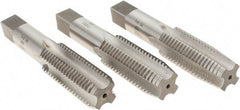 Interstate - 1-8 UNC, 4 Flute, Bottoming, Plug & Taper, Bright Finish, High Speed Steel Tap Set - Right Hand Cut, 5-1/8" OAL, 2-1/2" Thread Length - A1 Tooling