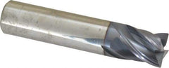 Accupro - 5/8", 4 Flute, Single End, Solid Carbide, Corner Chamfer End Mill - 3" OAL, Right Hand Flute, 3/4" LOC, Right Hand Cut - A1 Tooling