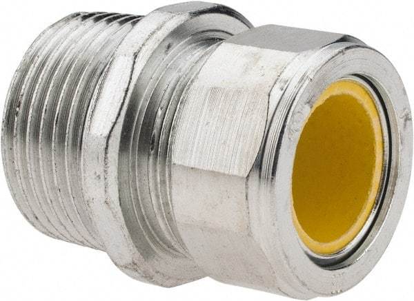 Cooper Crouse-Hinds - 0.65 to 3/4" Cable Capacity, Liquidtight, Straight Strain Relief Cord Grip - 1 NPT Thread, 1-3/4" Long, Steel - A1 Tooling