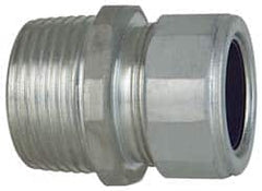 Cooper Crouse-Hinds - 3/4 to 0.85" Cable Capacity, Liquidtight, Straight Strain Relief Cord Grip - 1 NPT Thread, 1-3/4" Long, Steel - A1 Tooling