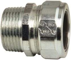 Cooper Crouse-Hinds - 0.85 to 0.95" Cable Capacity, Liquidtight, Straight Strain Relief Cord Grip - 1 NPT Thread, 1-7/8" Long, Steel - A1 Tooling