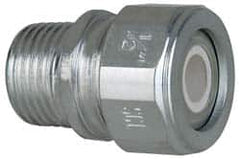 Cooper Crouse-Hinds - 1/4 to 0.35" Cable Capacity, Liquidtight, Straight Strain Relief Cord Grip - 1/2 NPT Thread, 1-5/16" Long, Steel - A1 Tooling