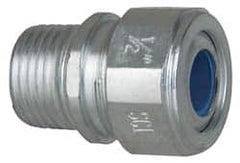 Cooper Crouse-Hinds - 0.35 to 0.45" Cable Capacity, Liquidtight, Straight Strain Relief Cord Grip - 1/2 NPT Thread, 1-5/16" Long, Steel - A1 Tooling