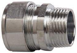 Cooper Crouse-Hinds - 3/4 to 0.85" Cable Capacity, Liquidtight, Straight Strain Relief Cord Grip - 3/4 NPT Thread, 1-9/16" Long, Steel - A1 Tooling