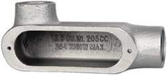 Cooper Crouse-Hinds - Form 5, LL Body, 1" Trade, Rigid Malleable Iron Conduit Body - Oval, 6.2" OAL, 12-1/2 cc Capacity, Gray - A1 Tooling