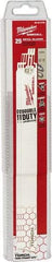 Milwaukee Tool - 12" Long x 1" Thick, Steel Reciprocating Saw Blade - Straight Profile, 18 TPI, Toothed Edge - A1 Tooling