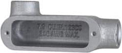 Cooper Crouse-Hinds - Form 5, LL Body, 1-1/4" Trade, Rigid Malleable Iron Conduit Body - Oval, 8.12" OAL, 32 cc Capacity, Gray - A1 Tooling