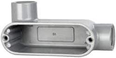 Cooper Crouse-Hinds - Form 5, LL Body, 1/2" Trade, IMC, Rigid Aluminum Conduit Body - Oval/Rectangle, 4.4" OAL, 4.35 cc Capacity, Silver - A1 Tooling