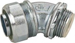 Cooper Crouse-Hinds - 1" Trade, Malleable Iron Threaded Angled Liquidtight Conduit Connector - Insulated - A1 Tooling