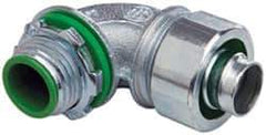 Cooper Crouse-Hinds - 1/2" Trade, Malleable Iron Threaded Angled Liquidtight Conduit Connector - Insulated - A1 Tooling