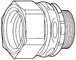 Cooper Crouse-Hinds - 0.55 to 0.65" Cable Capacity, Liquidtight, Straight Strain Relief Cord Grip - 1 NPT Thread, 1-3/4" Long, Steel - A1 Tooling