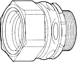 Cooper Crouse-Hinds - 4" Trade, Malleable Iron Threaded Straight Liquidtight Conduit Connector - Noninsulated - A1 Tooling