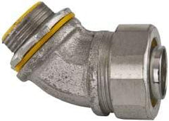 Cooper Crouse-Hinds - 1" Trade, Malleable Iron Threaded Angled Liquidtight Conduit Connector - Insulated - A1 Tooling