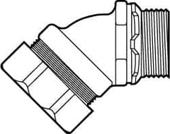 Cooper Crouse-Hinds - 1" Trade, Malleable Iron Threaded Angled Liquidtight Conduit Connector - Noninsulated - A1 Tooling