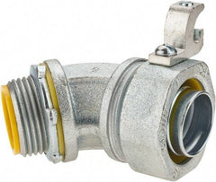 Cooper Crouse-Hinds - 1" Trade, Malleable Iron Threaded Angled Liquidtight Conduit Connector - Insulated - A1 Tooling