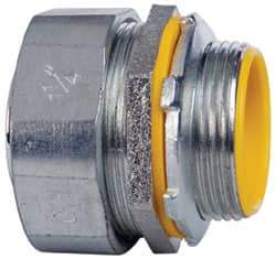 Cooper Crouse-Hinds - 1-1/4" Trade, Malleable Iron Threaded Straight Liquidtight Conduit Connector - Insulated - A1 Tooling