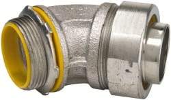 Cooper Crouse-Hinds - 1-1/2" Trade, Malleable Iron Threaded Angled Liquidtight Conduit Connector - Insulated - A1 Tooling