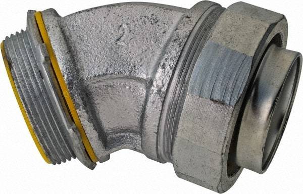 Cooper Crouse-Hinds - 2" Trade, Malleable Iron Threaded Angled Liquidtight Conduit Connector - Insulated - A1 Tooling