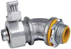 Cooper Crouse-Hinds - 3/8" Trade, Malleable Iron Threaded Angled Liquidtight Conduit Connector - Insulated - A1 Tooling