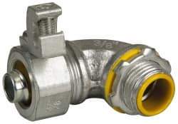 Cooper Crouse-Hinds - 3/8" Trade, Malleable Iron Threaded Angled Liquidtight Conduit Connector - Insulated - A1 Tooling