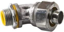 Cooper Crouse-Hinds - 1/2" Trade, Malleable Iron Threaded Angled Liquidtight Conduit Connector - Insulated - A1 Tooling