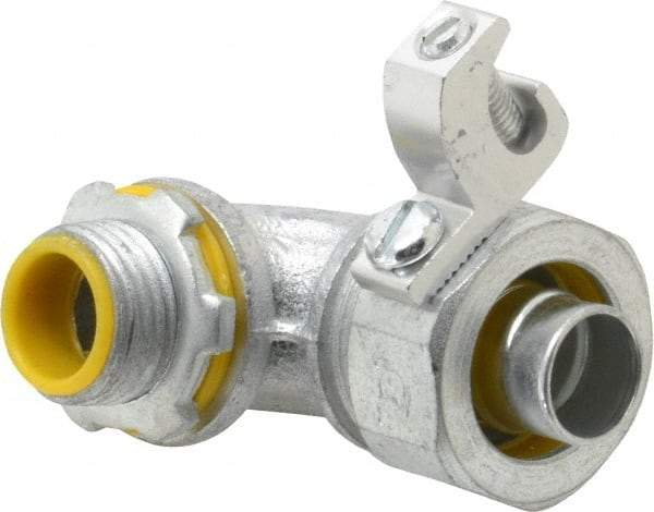 Cooper Crouse-Hinds - 1/2" Trade, Malleable Iron Threaded Angled Liquidtight Conduit Connector - Insulated - A1 Tooling