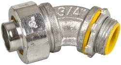 Cooper Crouse-Hinds - 3/4" Trade, Malleable Iron Threaded Angled Liquidtight Conduit Connector - Insulated - A1 Tooling